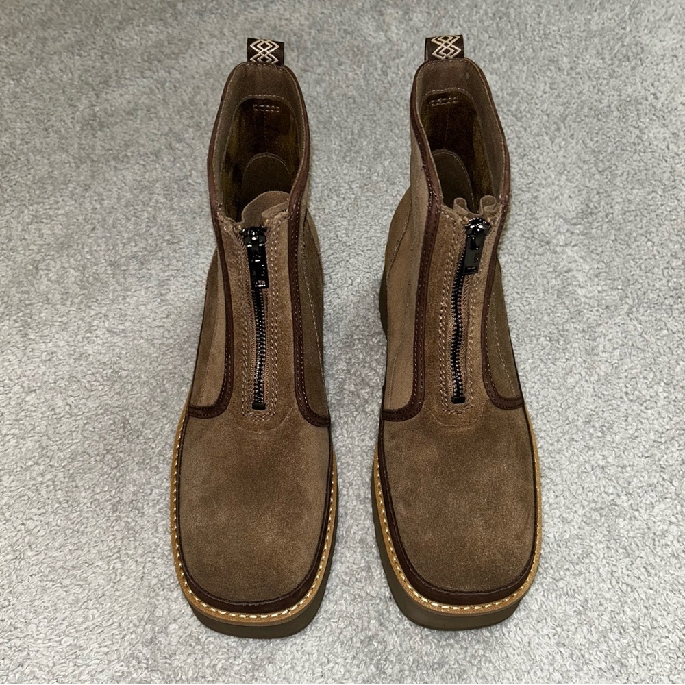 UGG Women's Tan Suede Zipper Boots